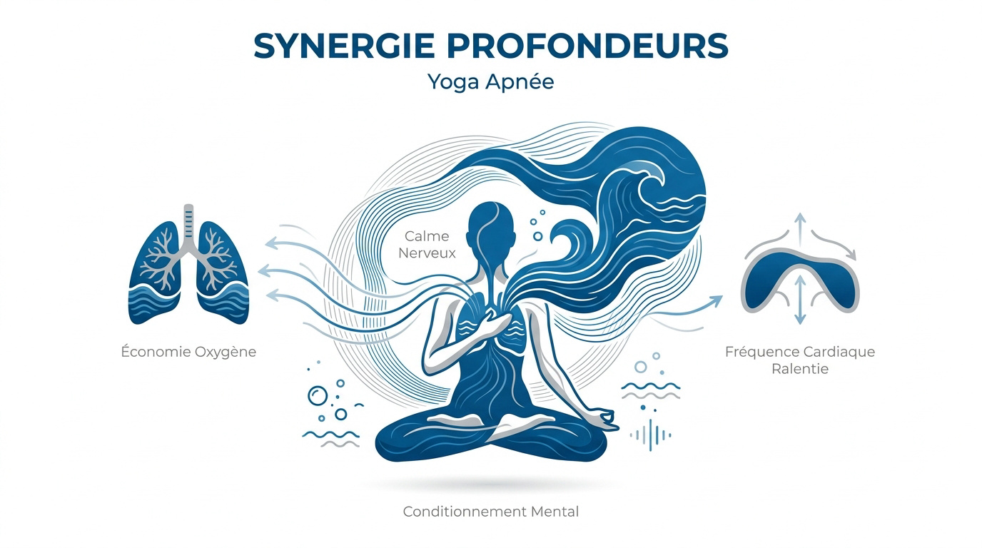 Préparation au yoga pour l'apnée au bord de l'eau